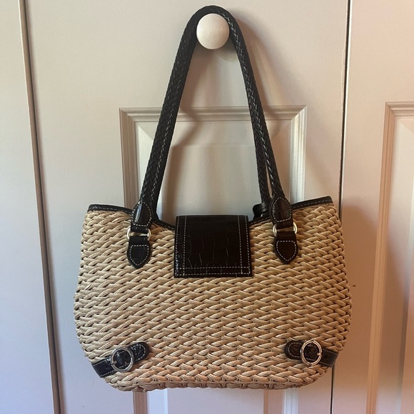 Brighton Vintage Light Tan Straw Raffia Shoulder Bag - Picture 9 of 11